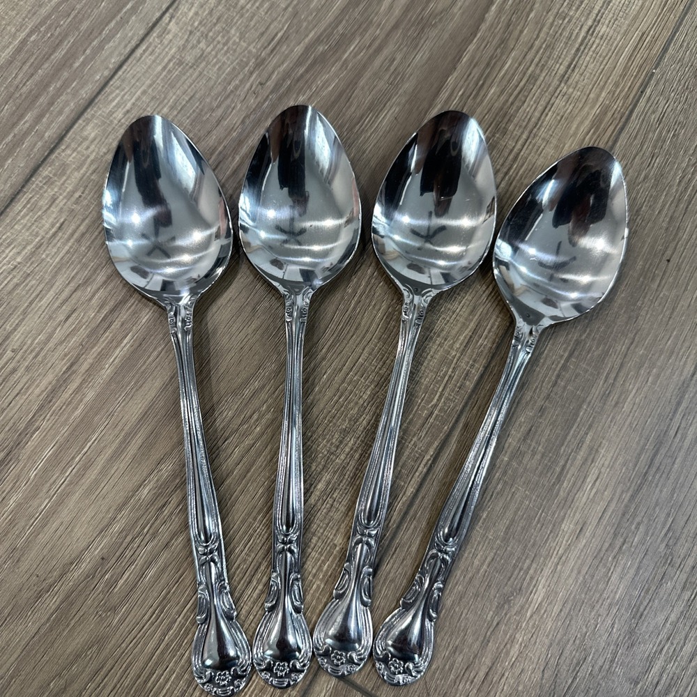 Set of 4 Wallace Plantation Stainless Tablespoon/Serving Oval Spoon 8" Japan